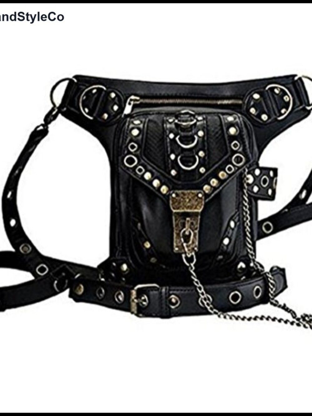 Leather Gothic Steampunk Shoulder Bag Victorian Retro Waist Handbag